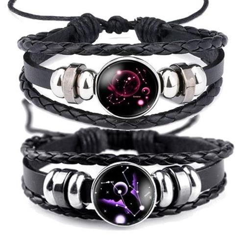 十二星座星空手链日韩版t男手环女手绳男士刻字复古情侣男生手饰