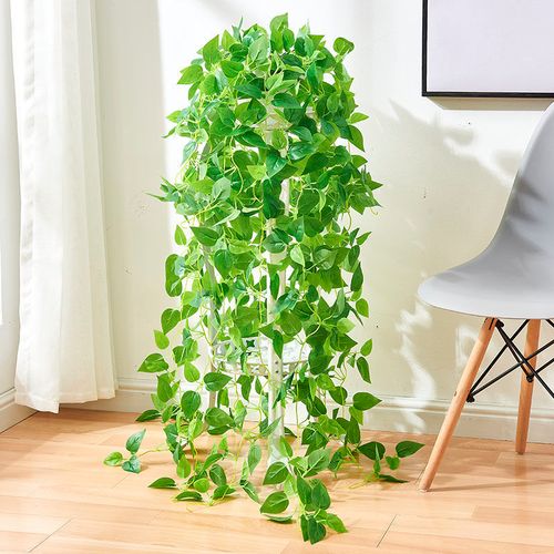 假花垂吊仿真植物盆栽藤蔓装饰塑料绿叶绿萝藤条空调客厅吊篮室内
