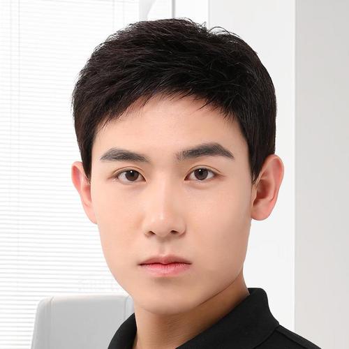 假发男短发男士真发全真发韩版帅气真人全头套式假