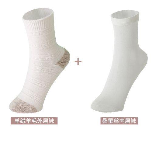 藤和自然字母袜日本进口桑蚕丝袜子女中筒睡眠袜月子袜冬季产后松口