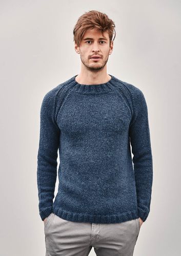 sandnes kos羊驼绒插肩袖成人毛衣毛线手工编织送男友