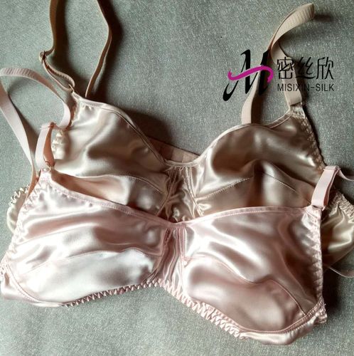 热销桑蚕丝内衣双面真丝文胸加大bc罩杯薄形无垫无钢圈肉肤高品质