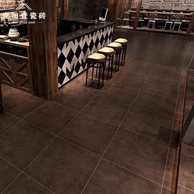 深咖色复古水泥砖800x800客厅卧室防滑地砖600x600餐厅地板砖瓷.