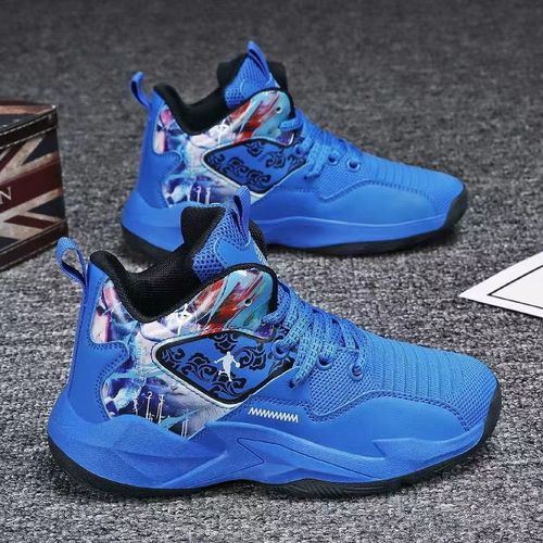 秋冬新款7代12代5代限量版詹姆斯欧文学生运动鞋男 9502-蓝色(飞织网)