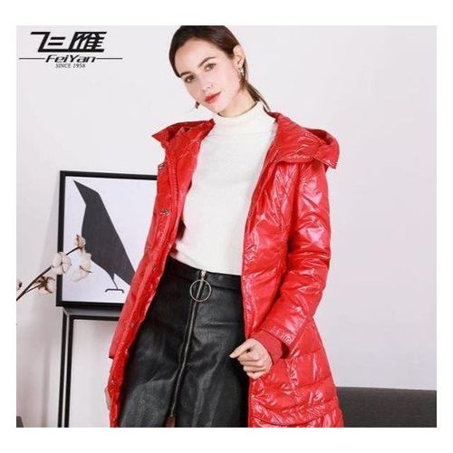 飞雁羽绒服女秋冬高档2020新款学生韩版轻薄中长款女士薄款修身