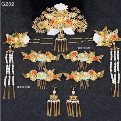 高档清朝头套发饰仙髻古装儿童女女童头饰古代公主额头杈秀禾服凤