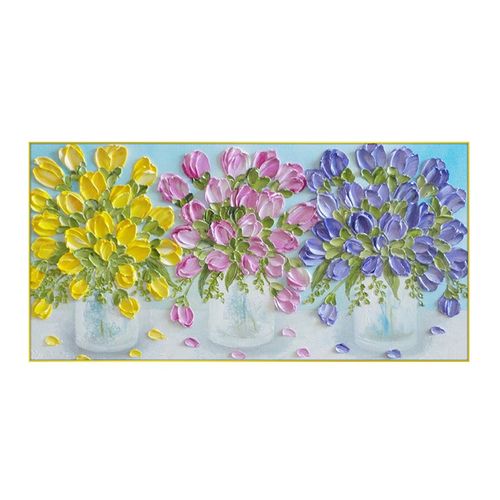花团锦簇纯手绘油画卧室m床头沙发背景墙挂画客厅装饰
