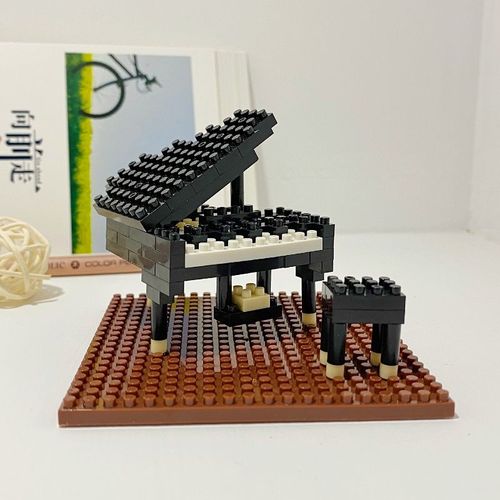 兼容乐高钢琴模型微颗粒积木小提琴益智拼装玩具乐器礼物学生奖品