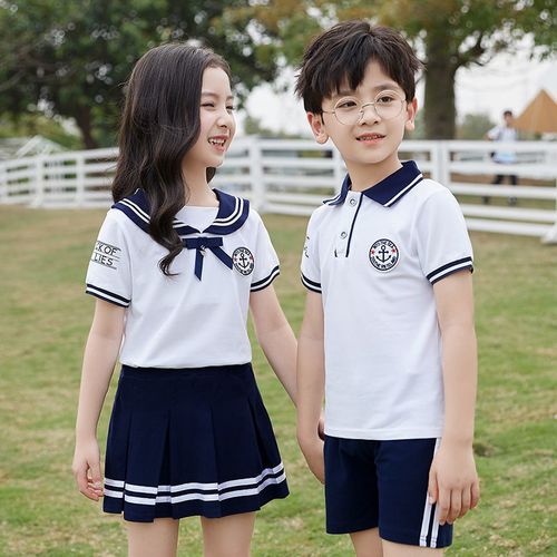 幼儿园园服夏装小学生校服儿童夏季班服学院风短袖套装毕业照服装