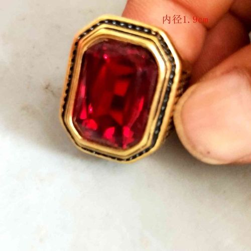 古董古玩金银珠宝,清代天然红宝石戒指