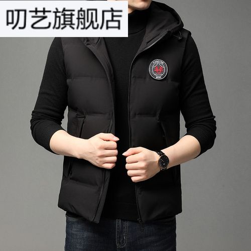 比音黑色勒芬秋冬季羽绒棉马甲冬装潮流帅气背心坎肩外穿潮牌轻薄鹅绒