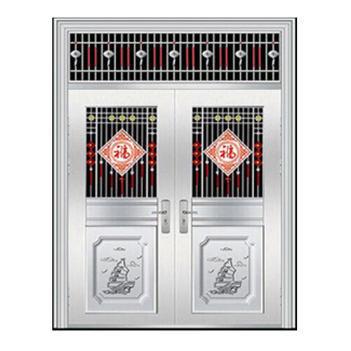 定做正宗304不锈钢门不锈钢防盗门单开门透光钢化玻璃门阳台门农村