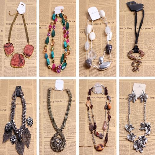 批发义乌厂家直销外贸夸张欧美项链 库存杂款首饰项链28元一斤