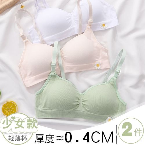 高中生内衣大学生少女内衣发育期纯棉无钢圈聚拢小胸薄款文胸罩夏