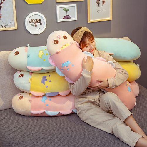 毛毛虫毛绒玩具长条睡觉抱枕玩偶可爱床上布娃娃大公仔女