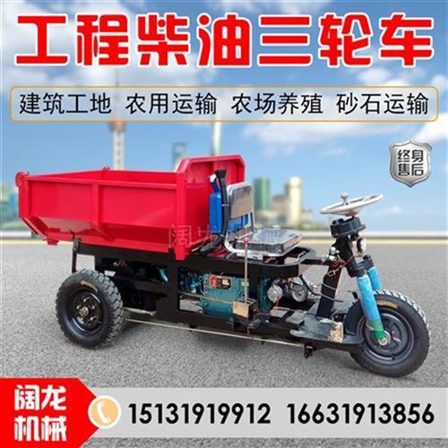 小型柴油三轮车农用n车自卸载重王拖拉机土地拉砖工地