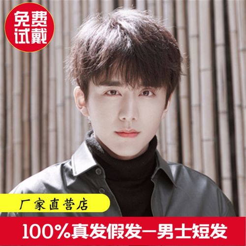 整顶假发男短直发蓬松韩版帅气网红同款时尚学生男士发型发套真发
