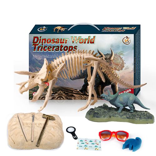 恐龙化石考古挖掘恐龙玩具 手工diy恐龙化石挖掘拼装猛犸象恐龙考古