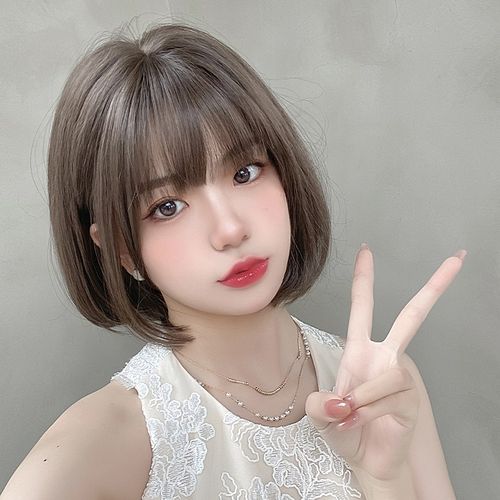 适合圆脸假发短发女2022年时尚新款造型bobo头仿真全头套式0208w