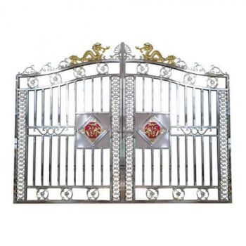 狼舫 不锈钢大门双开门别墅庭院大门农村院子对开门小区围墙电动推