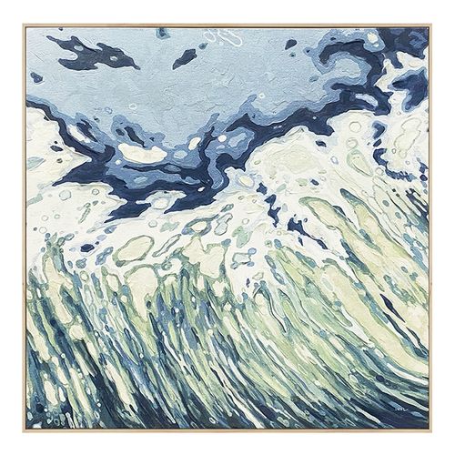 ruumi禄秘 原创手绘北欧海浪装饰画客厅抽象艺术挂画