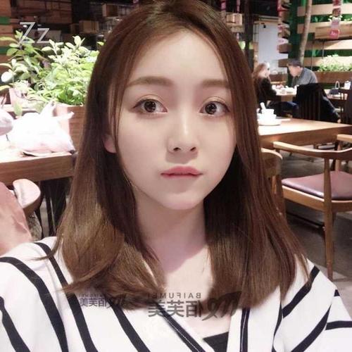 c假发女短发中分直发逼真自骨然全头套学生圆脸中长发内扣齐肩锁