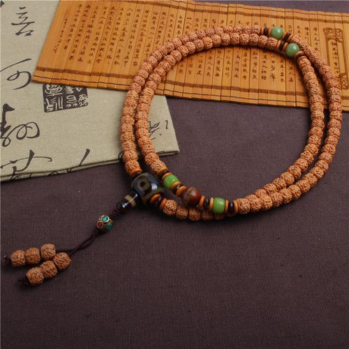 原创男女饰品藏式佛珠108颗玄武纹尼泊尔金刚菩提子手串手链项链