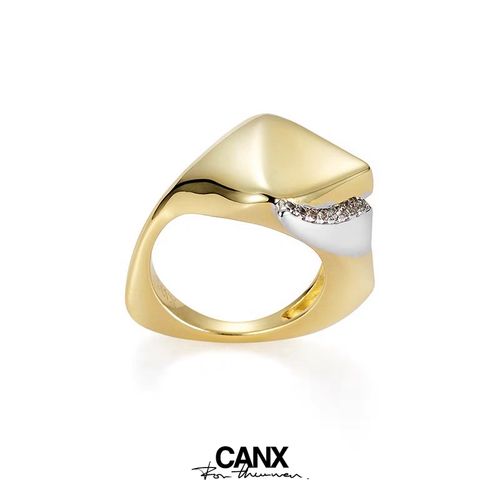 canx 猫一杯 沙丘系列 山脉金属风格戒指小众原创设计情侣对戒金