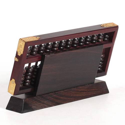 红酸枝木制算盘13档15cm儿童木质老式算盘 紫檀雕刻实木礼物送老 紫檀