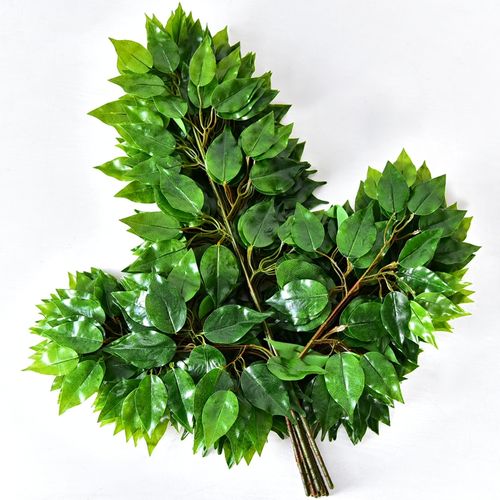 仿真榕树叶假树仿真树枝绿叶植物室内造型装饰假叶子绿色树叶大树