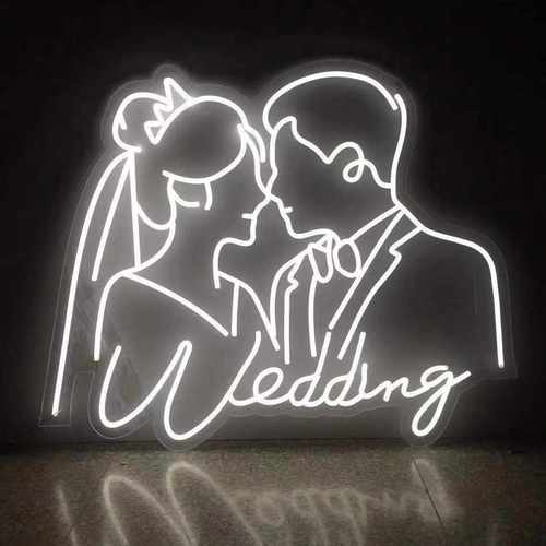 婚庆道具发光字情侣头像美陈霓虹灯带挂件新人婚礼舞台橱窗装饰