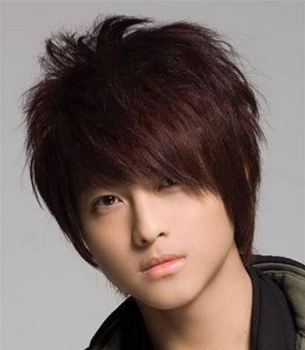 懿信假发短发210斜刘海男帅气男生王子高温丝时尚短直发套商务