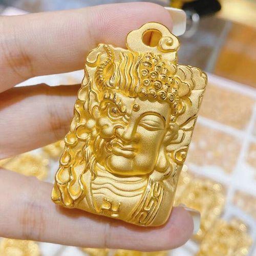 金佰亿3d硬金一念之间黄金佛牌吊坠足金999男女款纯金坠生日礼物