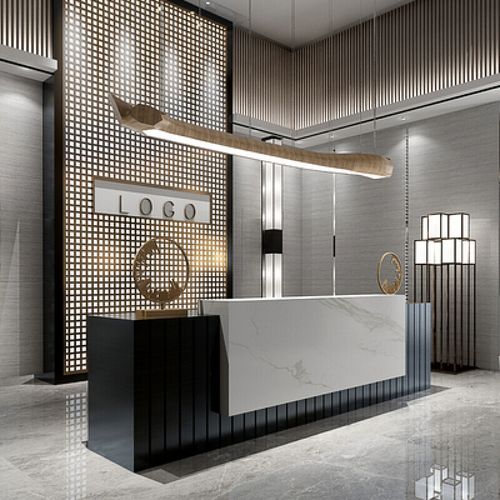宏科华收银台吧台 公司售楼部简约现代前台接待台美容院养生会所酒店