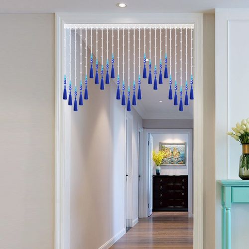 欧卷门口挂帘古风风格门门门帘温馨客f厅珠帘厨房隔断拱形中式口