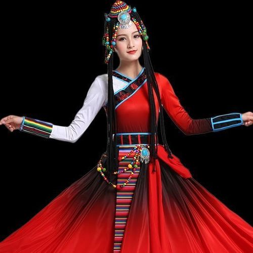 2021新款藏族舞蹈表演出服装女少数民族服饰成人蒙古族大摆中国风