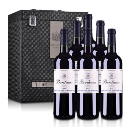 法国菲利普罗斯柴尔德男爵波尔多红葡萄酒750ml*6瓶整箱 进口红酒