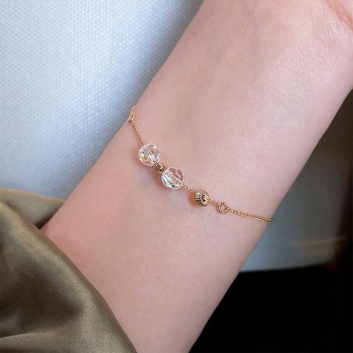 轻奢水晶手链韩国通体925纯银电镀14k网红高级感百搭