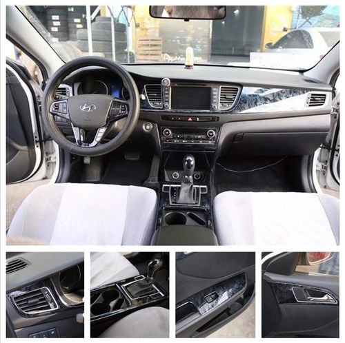 适用于13-16款现代名图碳纤维桃木内饰贴 改装中控排挡 方向盘贴