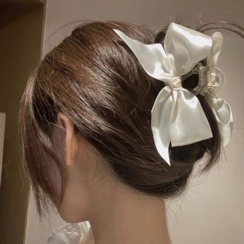 蝴蝶结 鲨鱼夹女韩系ins风小众复古透明丸子头 抓夹网红盘发 发夹