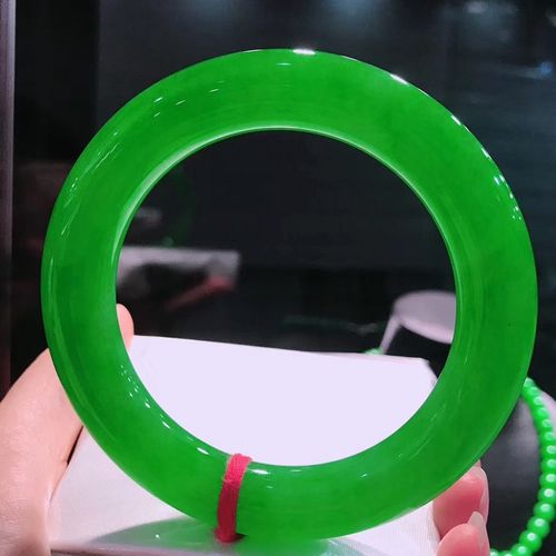 帝王绿翡翠玉镯缅甸天然正品a货玉石玉器正阳绿冰种飘花镯子月亮阿姨