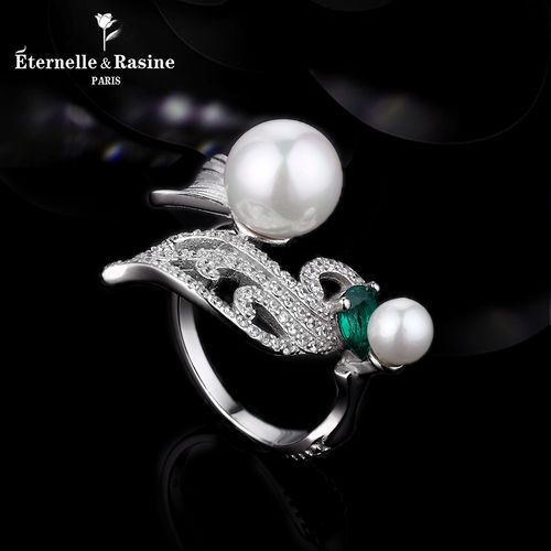 法国【永恒】925银饰品珍珠款戒指 美人鱼食指造型戒