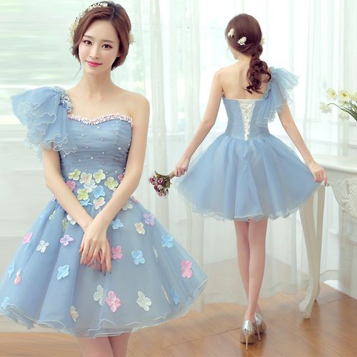 性感宴会晚礼服伴娘服短款生日聚会夜场舞台走秀主持小礼服蓬蓬裙