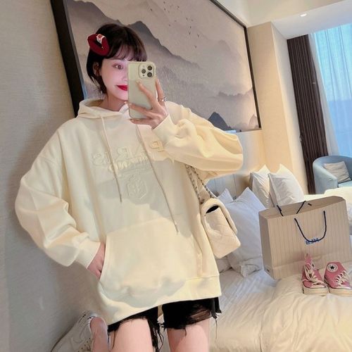 【抖音同款】杜思蒙服饰新款上新--高货重工牙刷绣皇冠卫衣 米白色 m