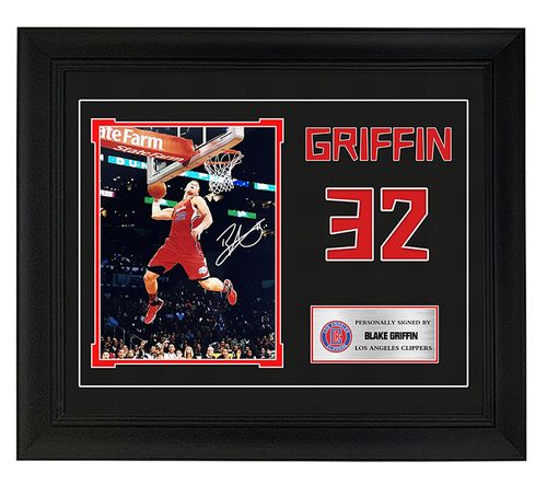 布雷克格里芬亲笔签名照片 快船队时期 装裱 收藏 含证书