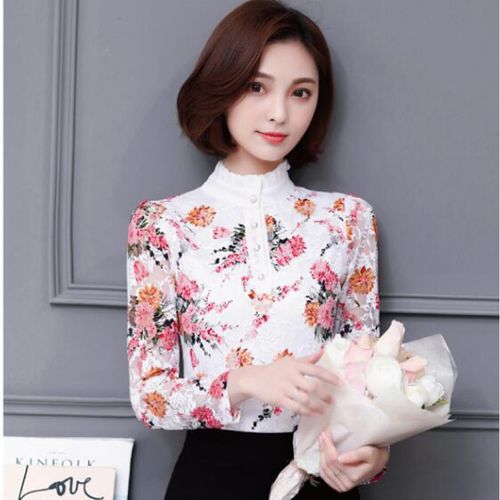 浪莎21年秋冬季新款加绒衬衫女中年秋衣外穿上衣服妈妈冬内搭蕾丝打底