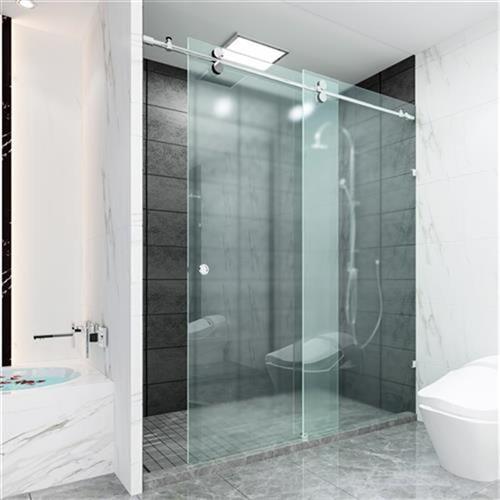 r浴室一字型推拉门吊轨淋浴门y移动c钢化玻璃冲凉房洗手间隔断门