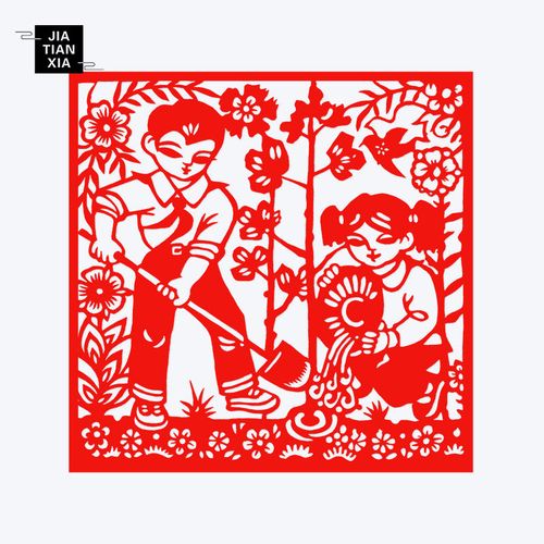 五一劳动节日剪纸作品中国风刻纸成品中秋节国庆节植树教师母亲节