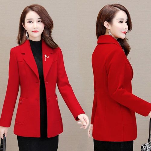 2020秋冬款毛呢外套女中年女装修身短西装小个子短款时尚呢子上衣【1