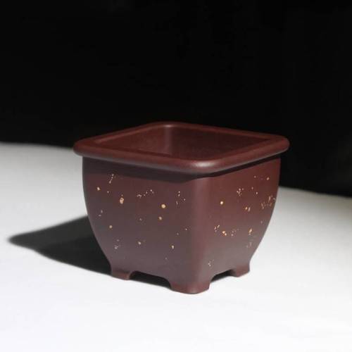 宽口四方形精品紫砂花盆高档小微型名家吴亦平全手工盆景多肉菖蒲